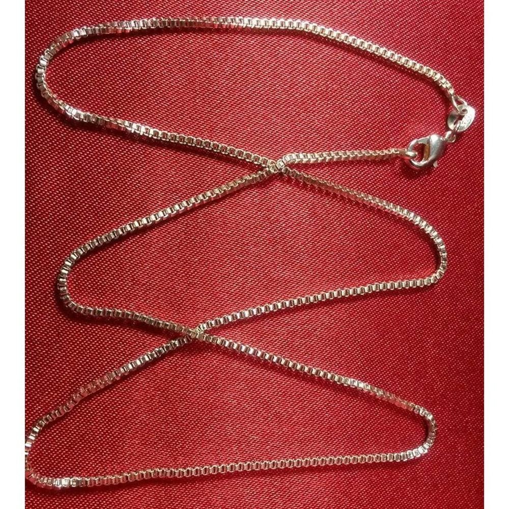 Sterling Silver 925 Plated 18 Inch Box Chain Necklace‎ New Thin 1/16th" Wide